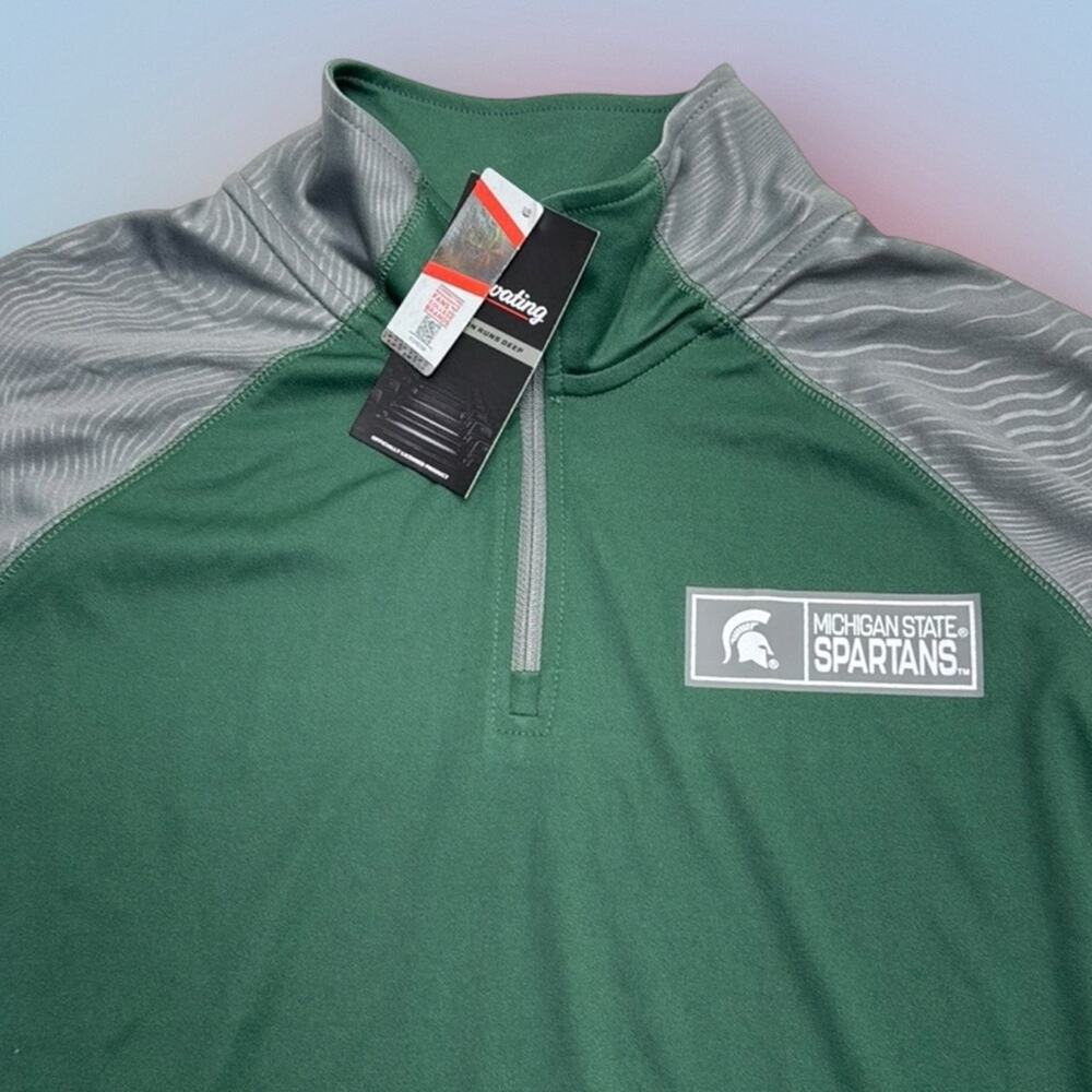 MICHIGAN STATE SPARTANS Men’s XL Long Sleeve 1/4 Zip Performance Pullover